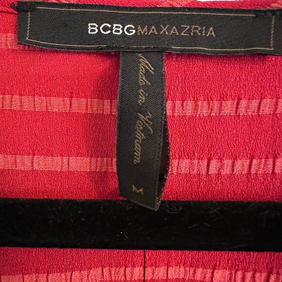 NWT BCBG Max Azria Venetian Red Long Sleeve Wrap Blouse Top Size M - Picture 4 of 5